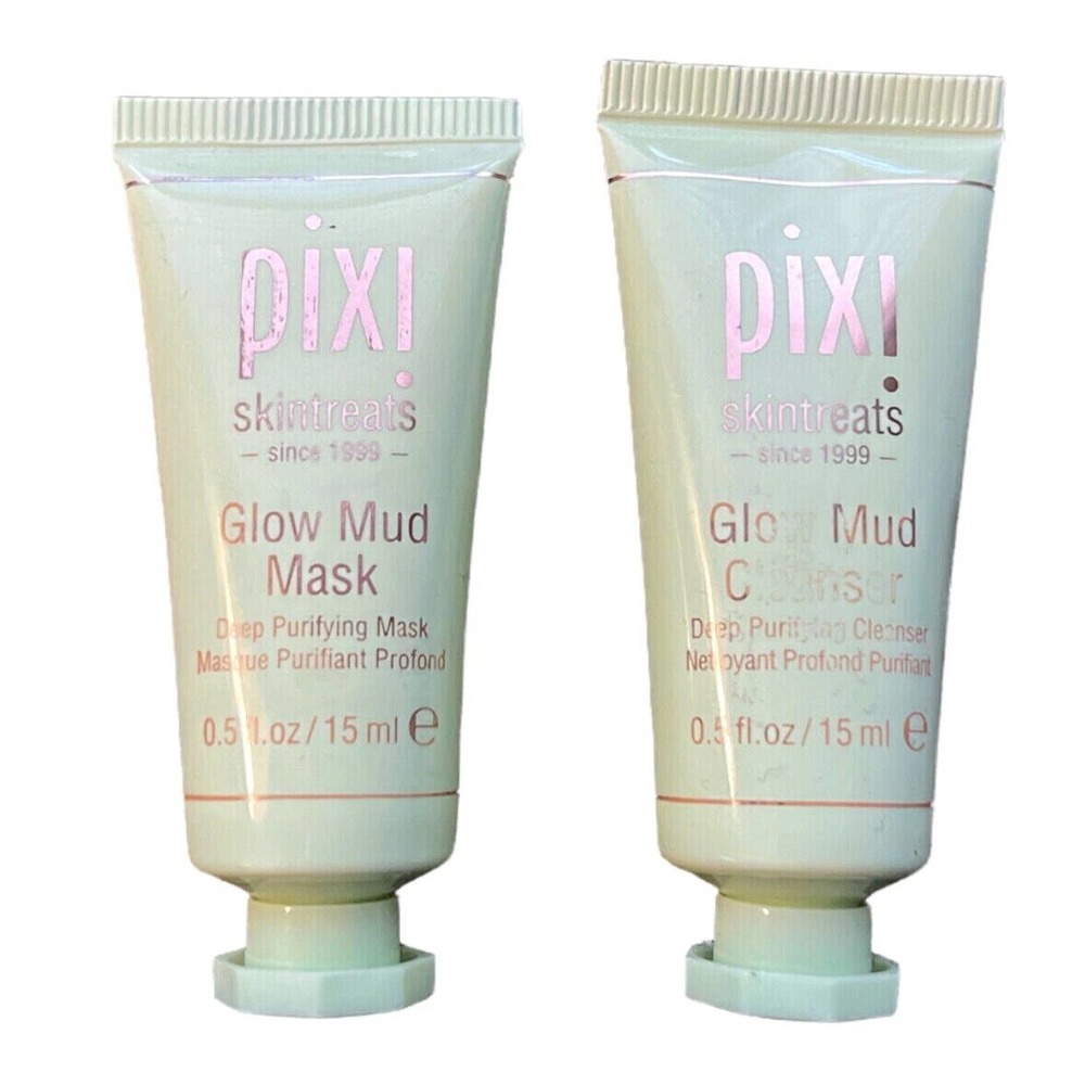 Pixi Skintreats Mini Glow Mud Cleanser & Glow Mud Mask 0.5 fl oz Each